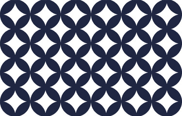 七宝文様のシームレスパターン　紺