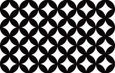 七宝文様のシームレスパターン 黒