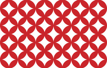七宝文様のシームレスパターン 赤 紅白