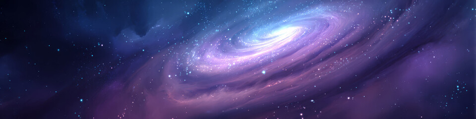 Obraz premium Galactic spiral journey space digital art cosmic environment wide view abstract exploration