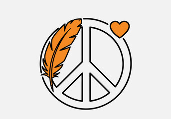 Honoring National Day for Truth and Reconciliation with a Feather and Heart Symbol of Peace and Love