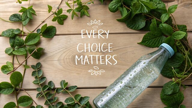 Glass Bottle of Rainwater with Positive Inspirational Quote