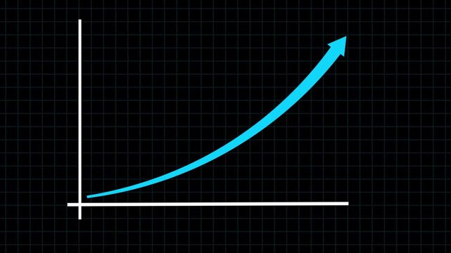Growth Curve Graph Animation, Upward Trend Arrow, Business Growth Chart, Increasing Performance Graph, Financial Progress Visualization, Rising Data Curve, Analytics Graph Motion