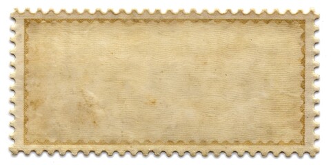 Blank vintage postage stamp with serrated edges and textured paper