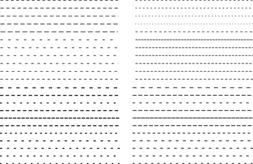 Horizontal Dotted Line Divider and Dashed Underline collection. Text dot Underline set