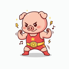 Obraz premium very cool cute pig design