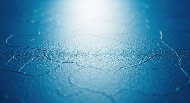 Textured blue surface with crack-like patterns and a bright central highlight - Powered by Adobe