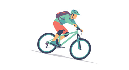 Dynamic Mountain Biker Illustration in Action, Ideal for Promoting Outdoor Adventures and Active Lifestyles with a Focus on Cycling and Fitness