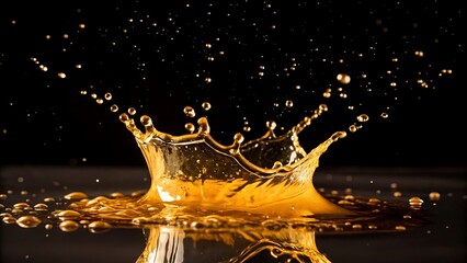 Golden Liquid Splash Crown on a Dark Background