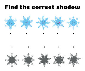 Find the Correct Snowflake Shadow Printable