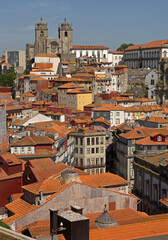 View of Porto with traditional buildings and cathedral