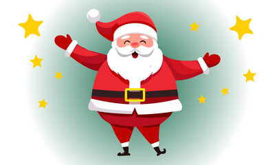 両手を上げたダンシングサンタクロース