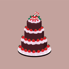 Vector illustration of Christmas cake