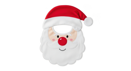 Santa claus bib for baby isolated on transparent background