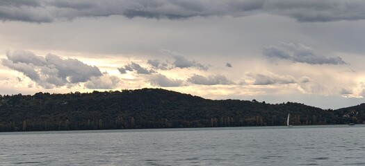 clouds over the lake