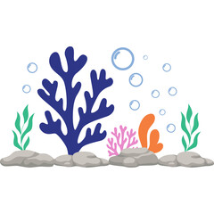 Obraz premium Seaweed Decoration Vector