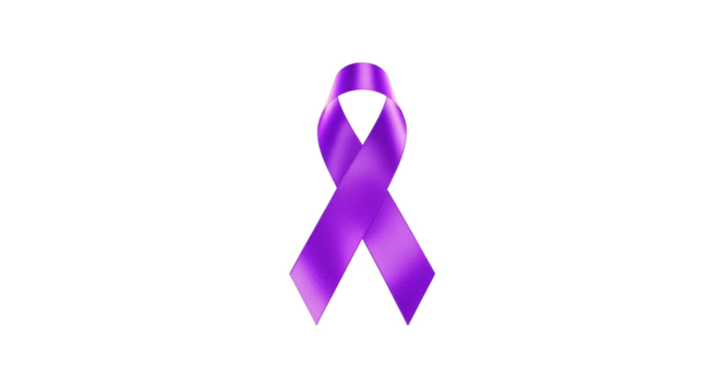 Purple ribbon, isolated on transparent background