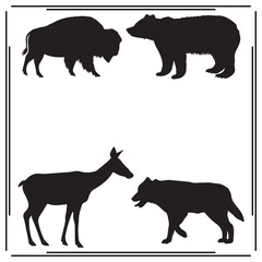 Animal silhouette, Animal illustration , Animal  clipart, Animal vector , Animal icon , black Animal, Animal illustration on white background, Animal vector illustration , 			