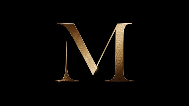 Luxury golden letter “M” logo on a black background. Concept: luxury, sophistication, exclusivity. ideal for fashion brands, jewelry companies, premium businesses, and personal monogram branding. - Powered by Adobe