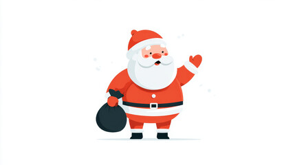 Obraz premium flat design ilustrated santa claus in cartoon style
