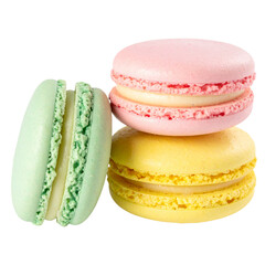 Colorful Macarons Black Background with Vibrant Pastel Shades
