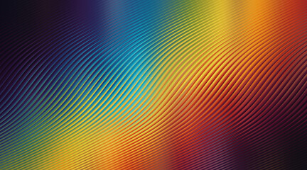 Vibrant rainbow gradient background with diagonal lines creating a textured and colorful abstract design