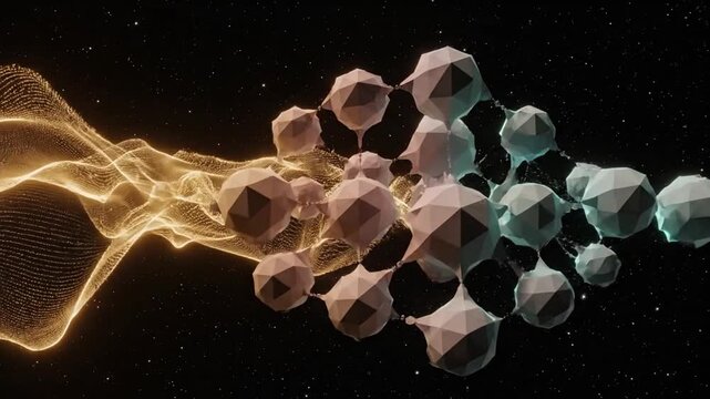 宇宙的黄金波 ポリゴン変容催眠ループ映像