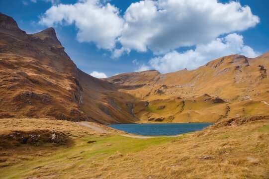 Hagelseeli alpine lake in the mountains, Bern, Switzerland