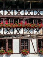 Traditional Facade of a Building in Strasbourg on a Summer Day 