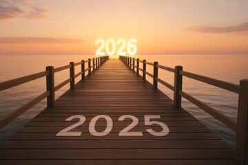 Pathway to the Future: Visualizing the Transition from 2025 to 2026 at Sunrise