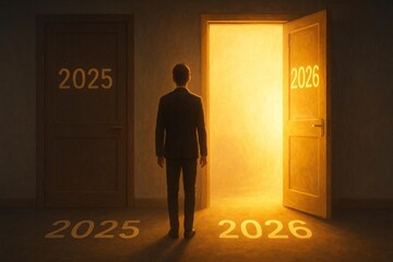 Transition from 2025 to 2026: A Journey Through Symbolic Doors