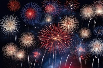 Naklejka premium Dark blue background filled with a vibrant