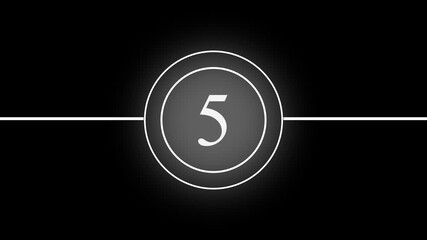 Glowing  10 second countdown timer animation, ten seconds stopwatch icon animation with recycling noise sign .Analog timer icon .Movies start intro 10 to0  count down. - Powered by Adobe