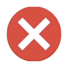 Cross mark red circle icon symbol sign stop no prohibition forbidden restricted access no entry caution warning alert