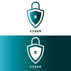 Cyber Security digital  Logo Illustration vector