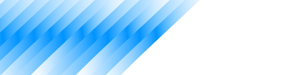 Panoramic banner. Diagonal blue gradient stripes on white background. Bright glowing bars partially cover the banner, creating a bold dynamic abstract design.