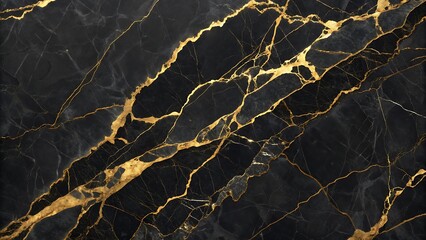 Black Marble with Golden Veins - Elegant Luxury Background