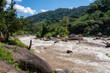 Mae Taeng River Flowing Through Mountain Valley, Chiang Mai