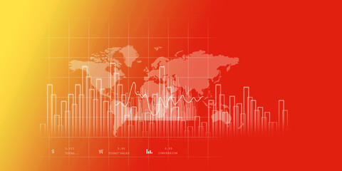 2d illustration Stock market online business concept. business Graph 
