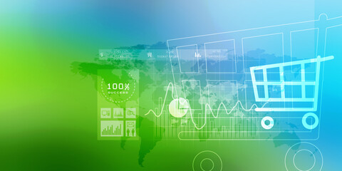 2d illustration Stock market online business concept. business Graph 