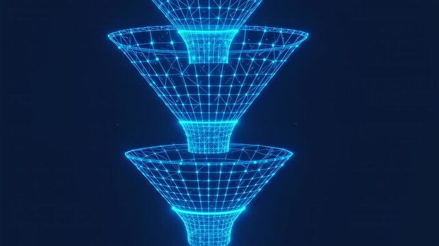 Abstract Funnel System - Data Processing and Filtration Visualization.