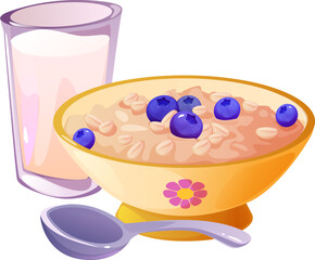 Blueberry Granola and Milk