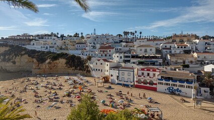 Carvoeiro Algarve. Portugal 20.08.2022. A charming resort town with a beach