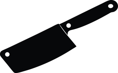 Butcher's cleaver silhouette. Tool for cutting meat vector graphic.