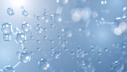 cetirizine molecular structure 3d, antihistamine structural chemical formula view from a microscope