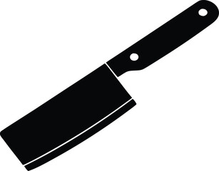 Kitchen cleaver icon. Heavy knife or chopper silhouette vector.