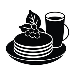 Christmas Breakfast Vector Silhouette 