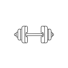 Dumbbell Icon A Simple Black and White Illustration of Fitness Equipment