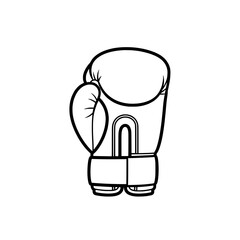 Drawn Outline Boxing Glove Illustration for Sport and Fitness Training