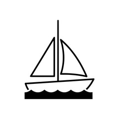 Sleek sailboat navigating ocean waters, symbolizing journey, freedom, adventure